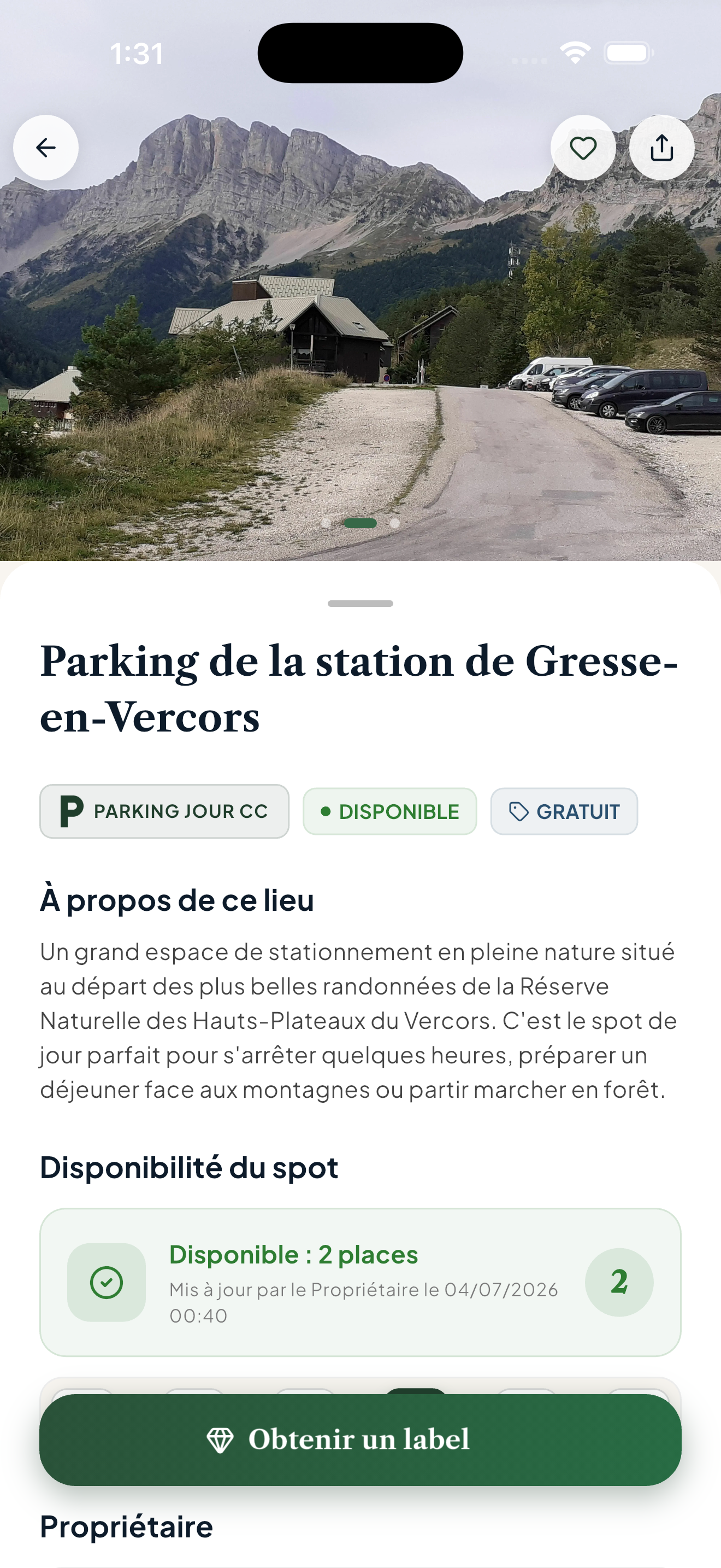 Aire de stationnement